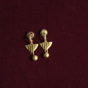 Vintage Lisa Jenks Earrings Marked .925 Goldtone
